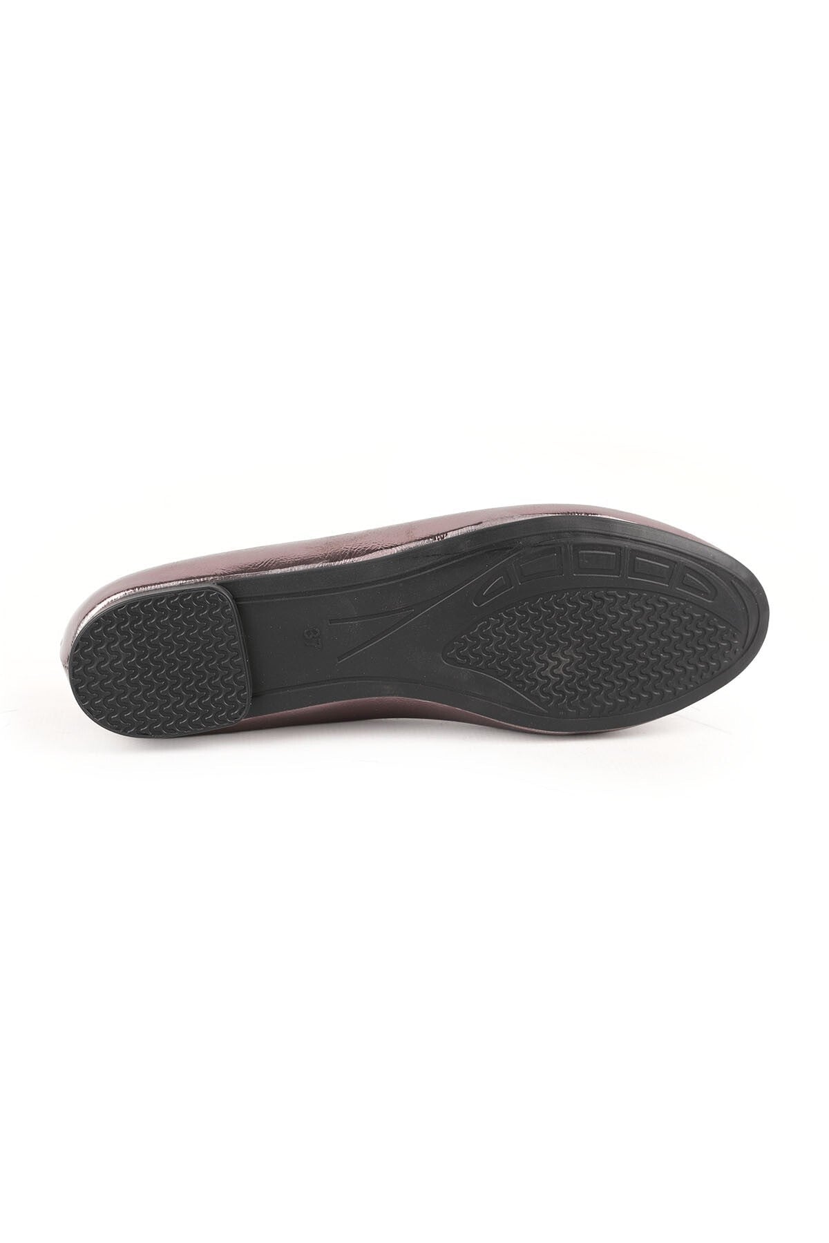 Women's Babet Stone Round Buckle Slip-On Patent Leather Mother's Shoes L080.148 - MALLTURK