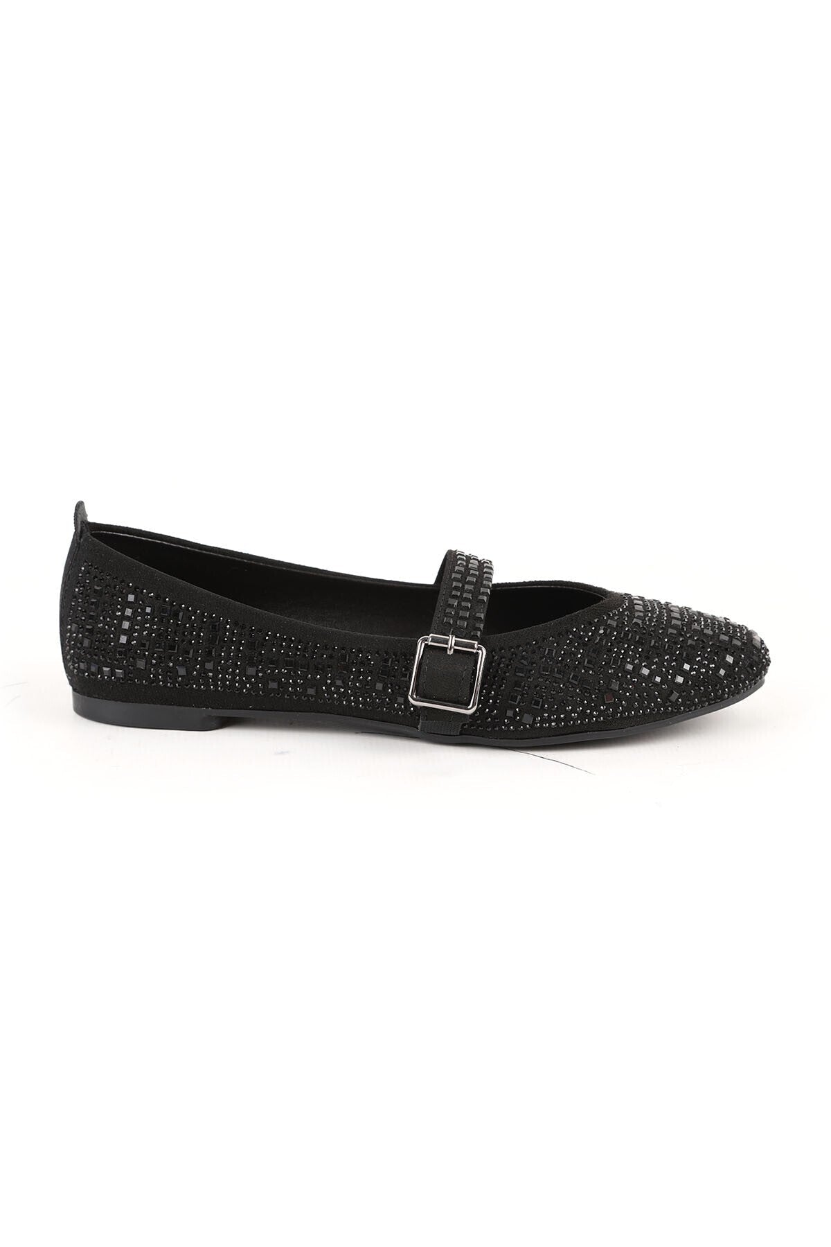 Women's Babet Stoned Sparkling Evening Dress with Mary Jane Buckle Strap Black L080.55 - MALLTURK