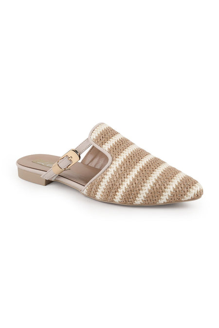 Women's Ballerina Flats Slip-On Pointed Toe Straw Knitted Buckle Casual L085.K606 - MALLTURK