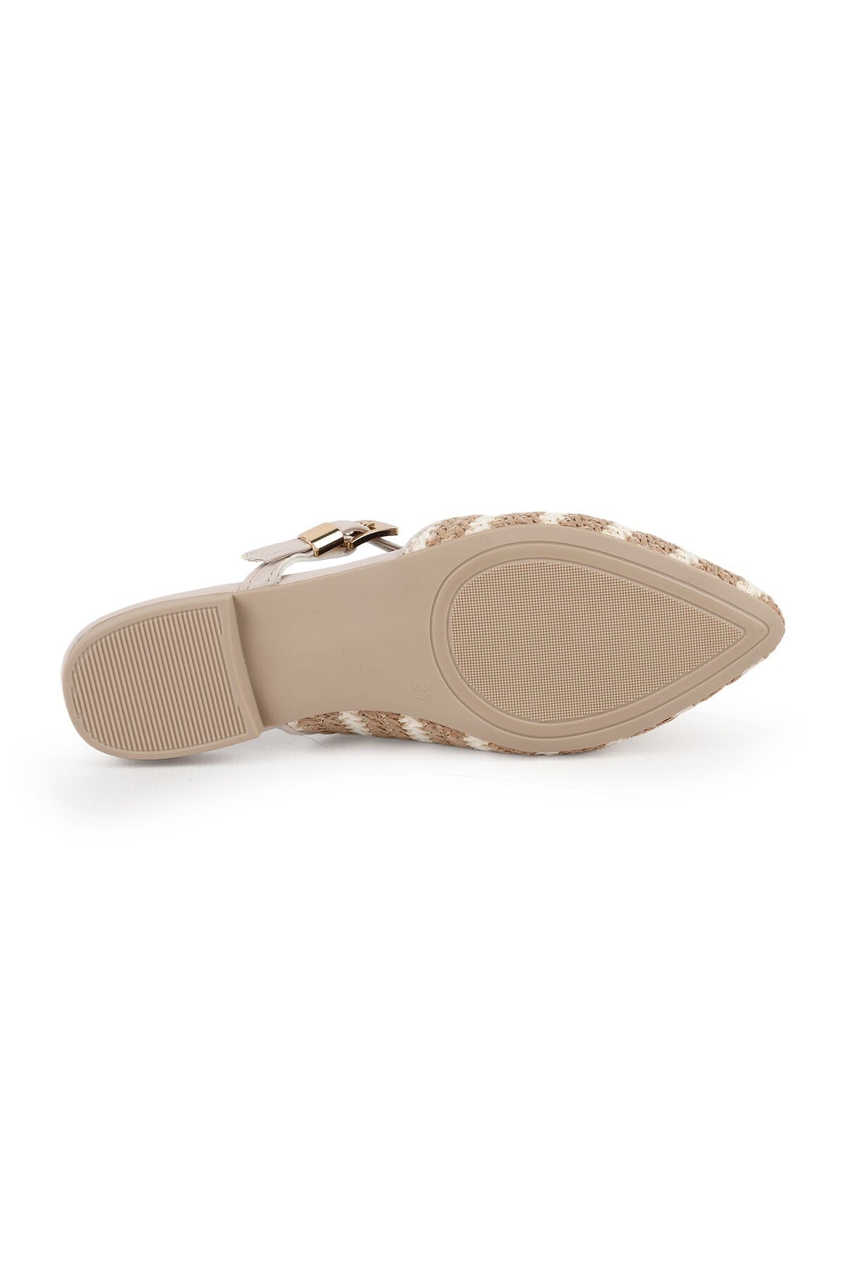 Women's Ballerina Flats Slip-On Pointed Toe Straw Knitted Buckle Casual L085.K606 - MALLTURK