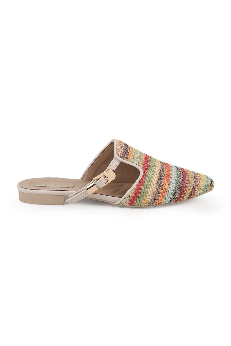 Women's Ballerina Flats Slip-On Pointed Toe Straw Knitted Buckle Casual L085.K606 - MALLTURK