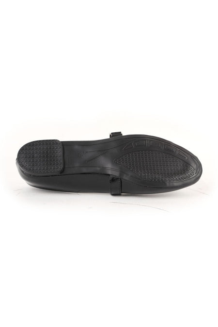 Women's Ballerina Flats with Metal Accessories, Mary Jane Buckle Strap, Shiny Brown L080.103 - MALLTURK
