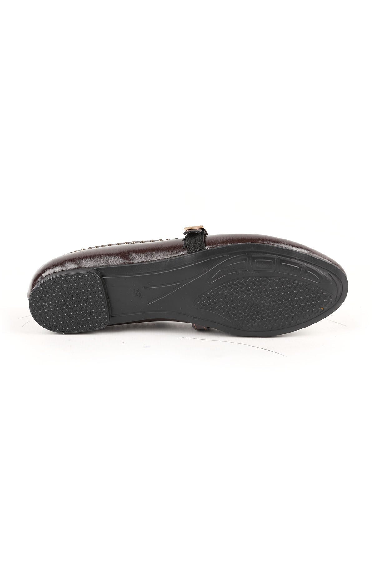 Women's Ballerina Flats with Metal Studs, Striped Mary Jane Buckle Strap, Shiny L080.105 - MALLTURK