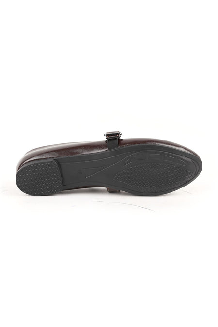 Women's Ballerinas with Metal Accessories, Mary Jane Buckle Strap, Shiny Casual L080.104 - MALLTURK