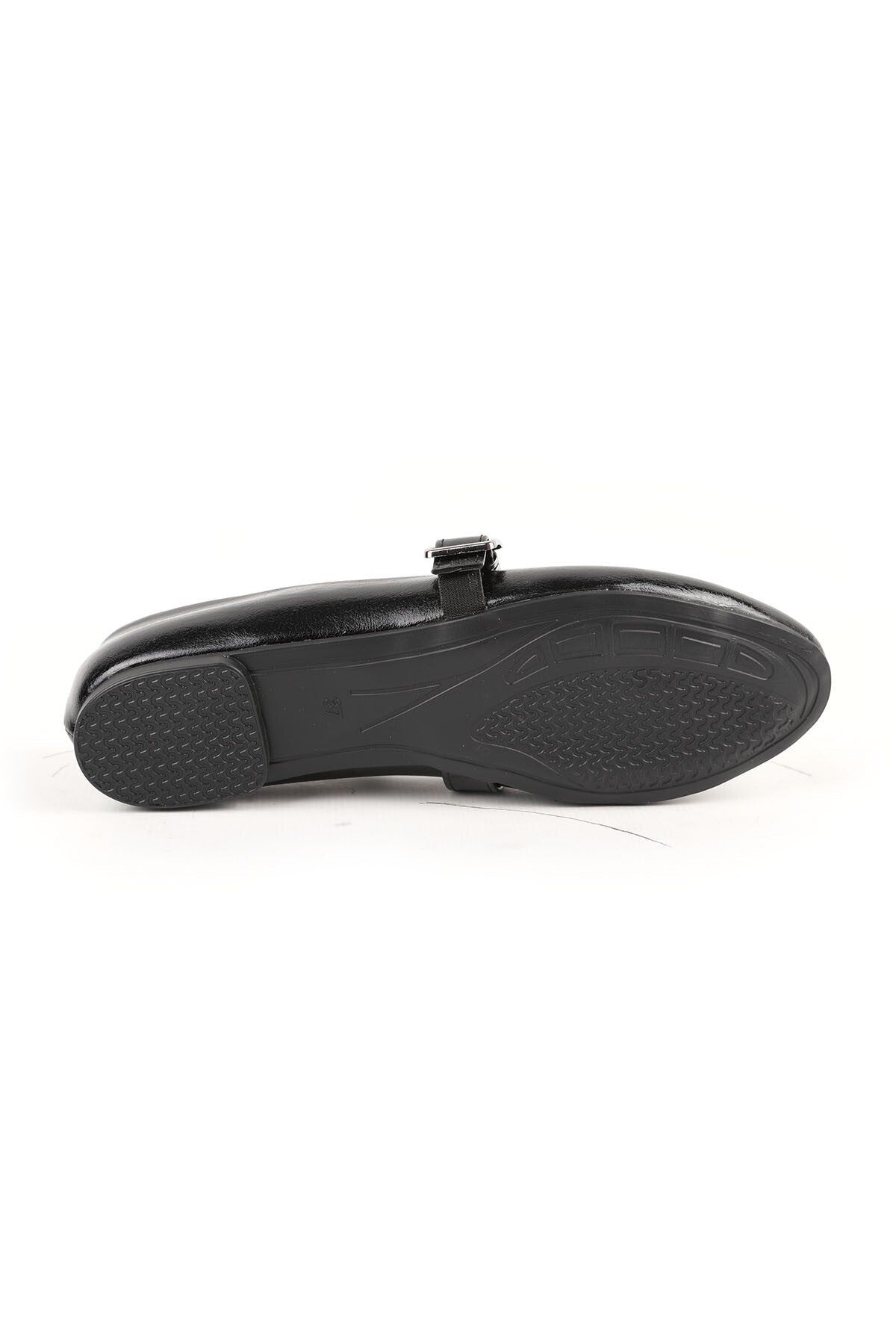 Women's Ballerinas with Metal Accessories, Mary Jane Buckle Strap, Shiny Casual L080.104 - MALLTURK
