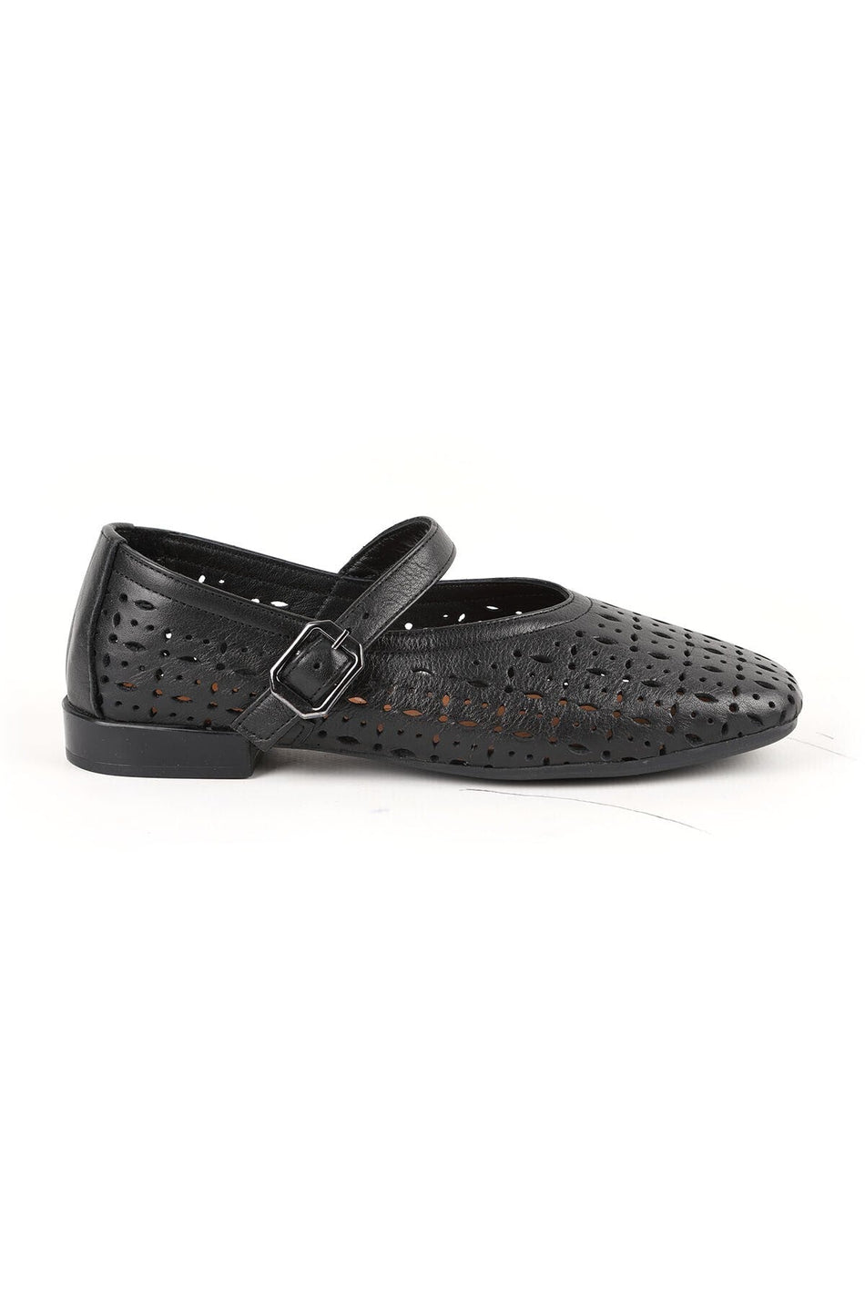 Women's Ballet Flats Laser Cut Perforated Antique Look Strappy Blunt Toe Stylish Comfortable Tpu Sole L081.25601 - MALLTURK