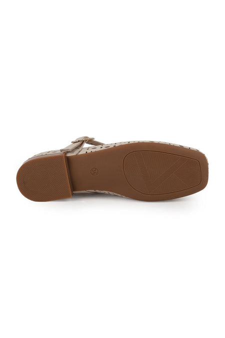 Women's Ballet Flats Laser Cut Perforated Antique Look Strappy Blunt Toe Stylish Comfortable Tpu Sole L081.25601 - MALLTURK