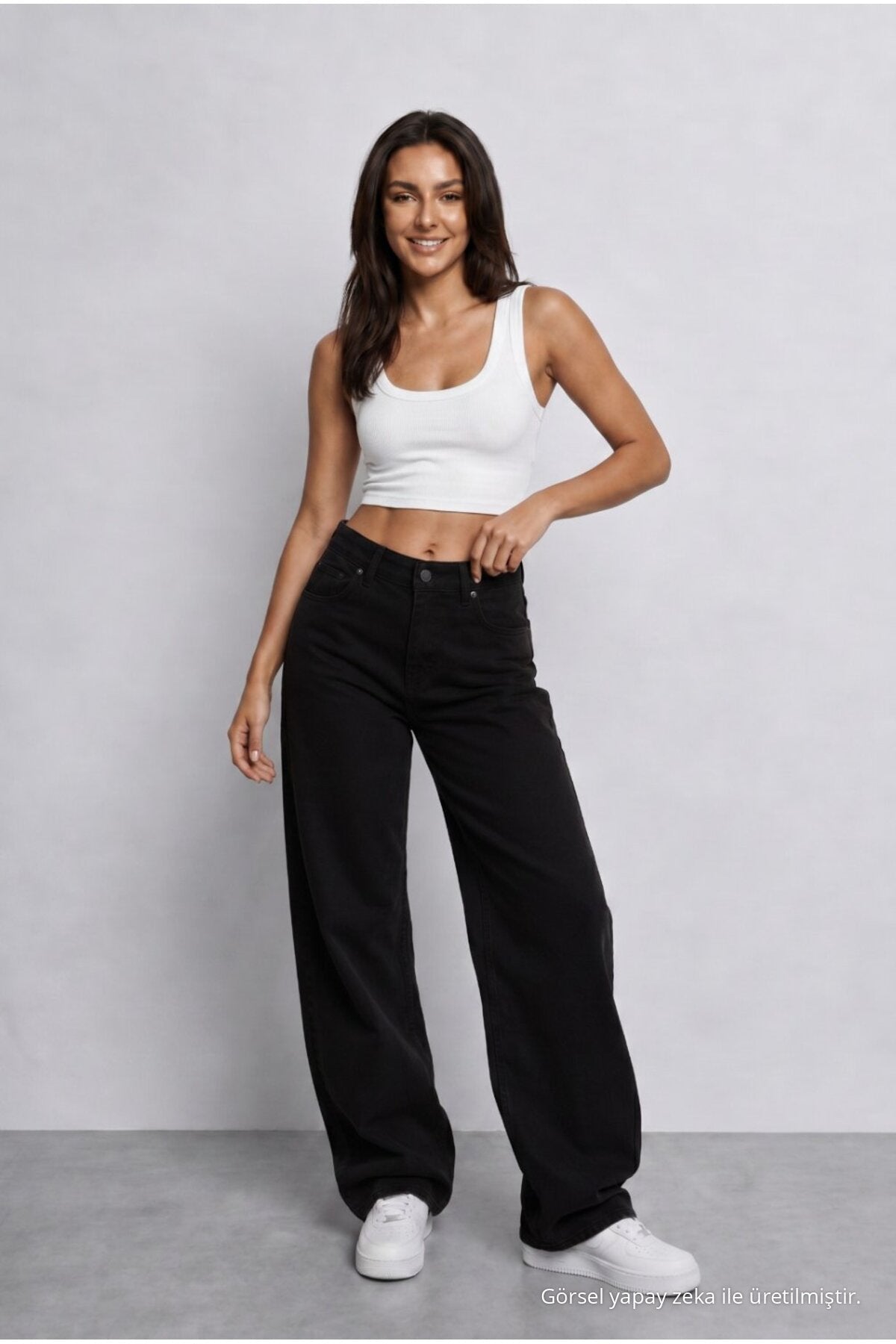 Women's Black High Waist Wide Leg Loose Stretchy Palazzo Pants - MALLTURK