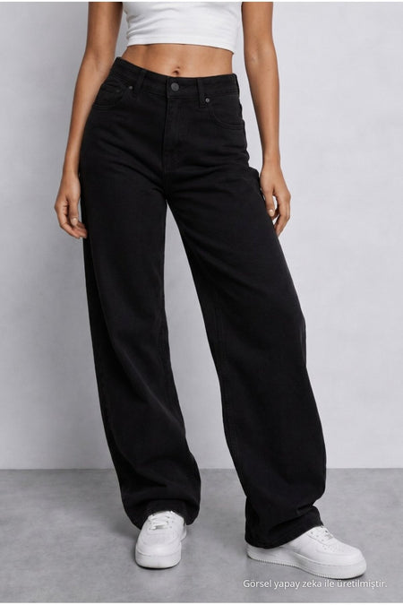 Women's Black High Waist Wide Leg Loose Stretchy Palazzo Pants - MALLTURK