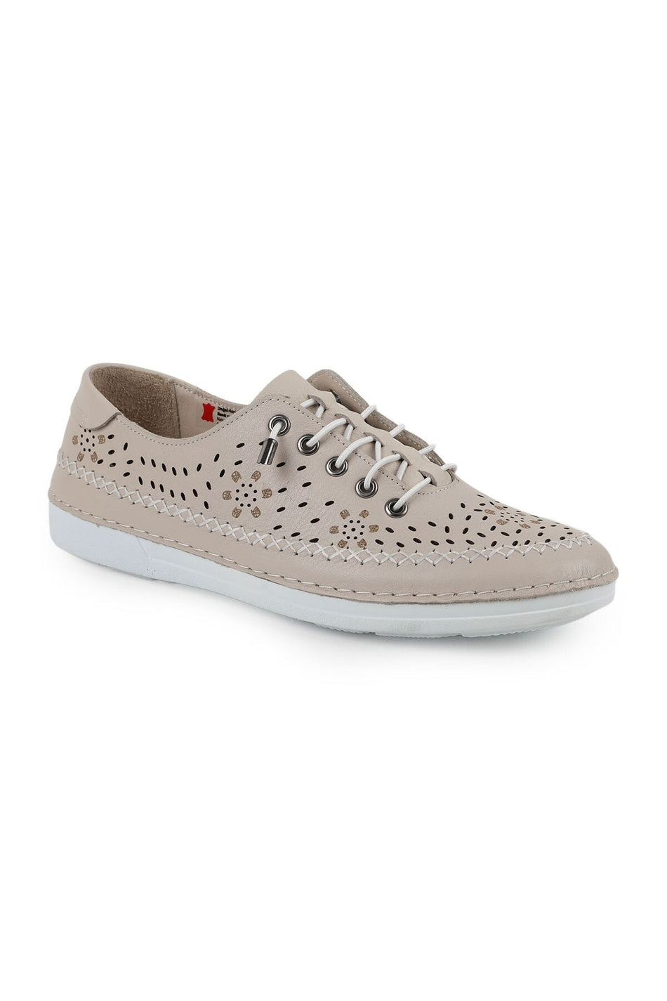 Women's Casual Shoes Laser Cut Lace-Up Sewing Detailed Antique Leather Mother Shoes L077.225 - MALLTURK