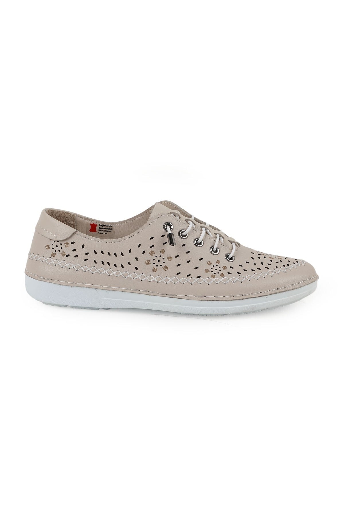 Women's Casual Shoes Laser Cut Lace-Up Sewing Detailed Antique Leather Mother Shoes L077.225 - MALLTURK