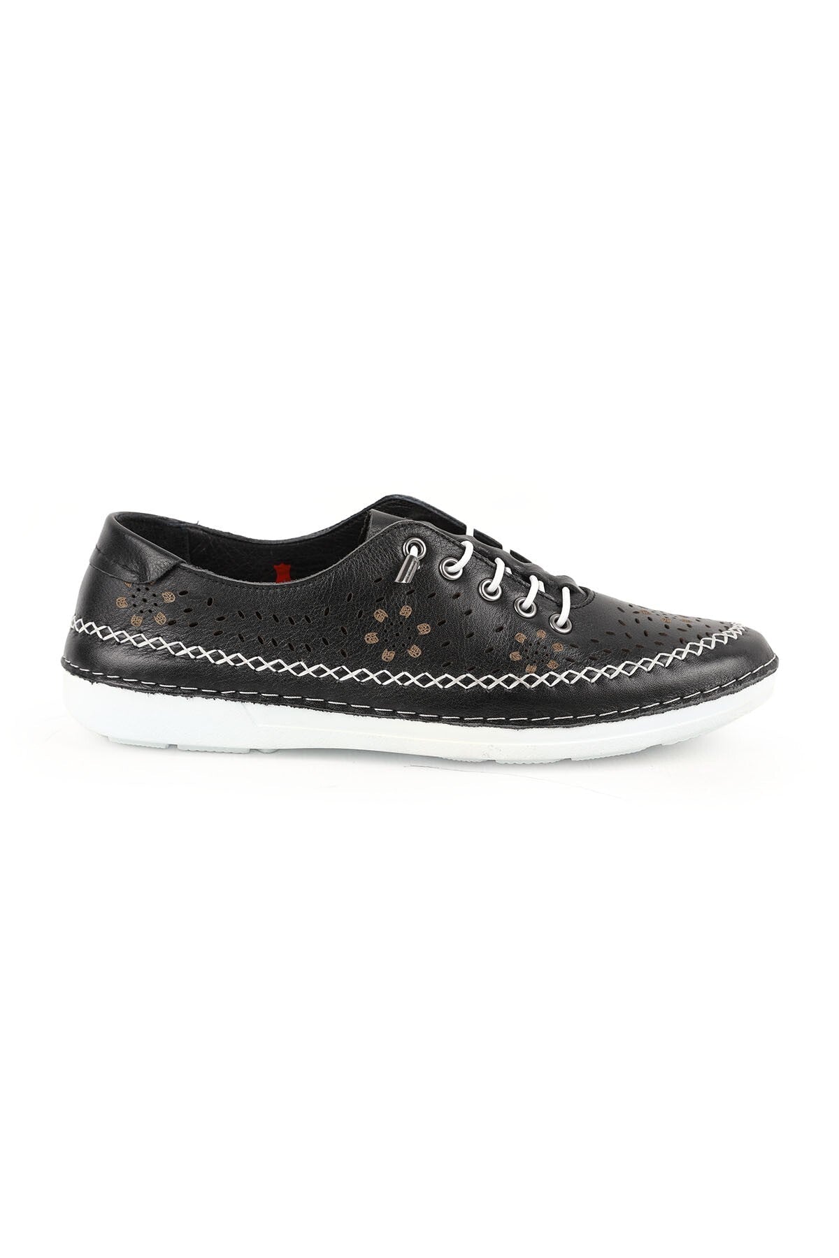 Women's Casual Shoes Laser Cut Lace-Up Sewing Detailed Antique Leather Mother Shoes L077.225 - MALLTURK