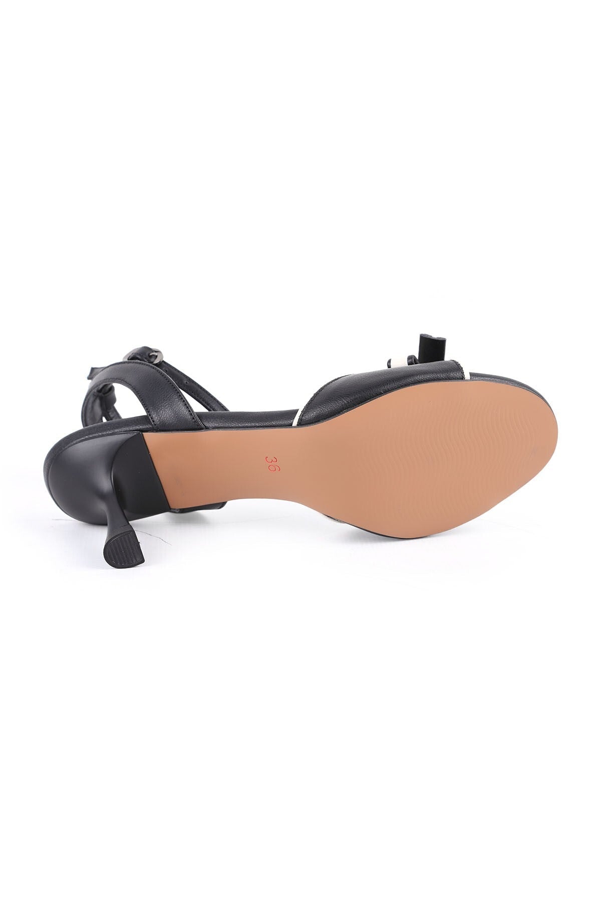 Women's Classic Heeled Shoes Bowknot Open Toe Short Heel Antique Leather L085.K603 - MALLTURK