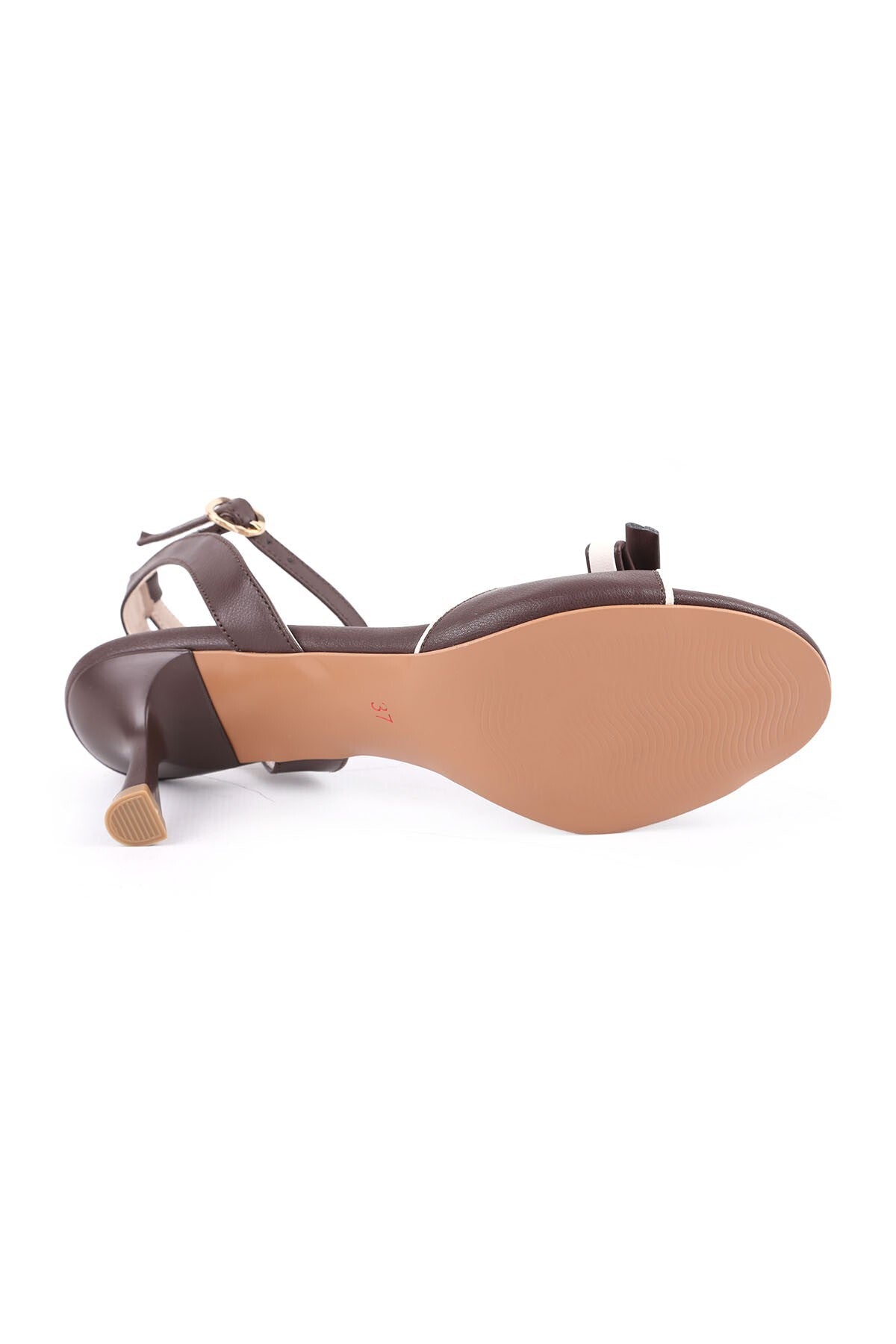 Women's Classic Heeled Shoes Bowknot Open Toe Short Heel Antique Leather L085.K603 - MALLTURK