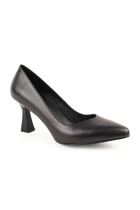 Women's Classic Heeled Shoes Goblet Heel Pointed Toe Matte Leather Slip-On L068.1109 - MALLTURK