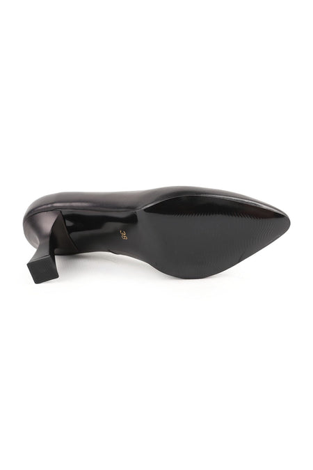 Women's Classic Heeled Shoes Goblet Heel Pointed Toe Matte Leather Slip-On L068.1109 - MALLTURK
