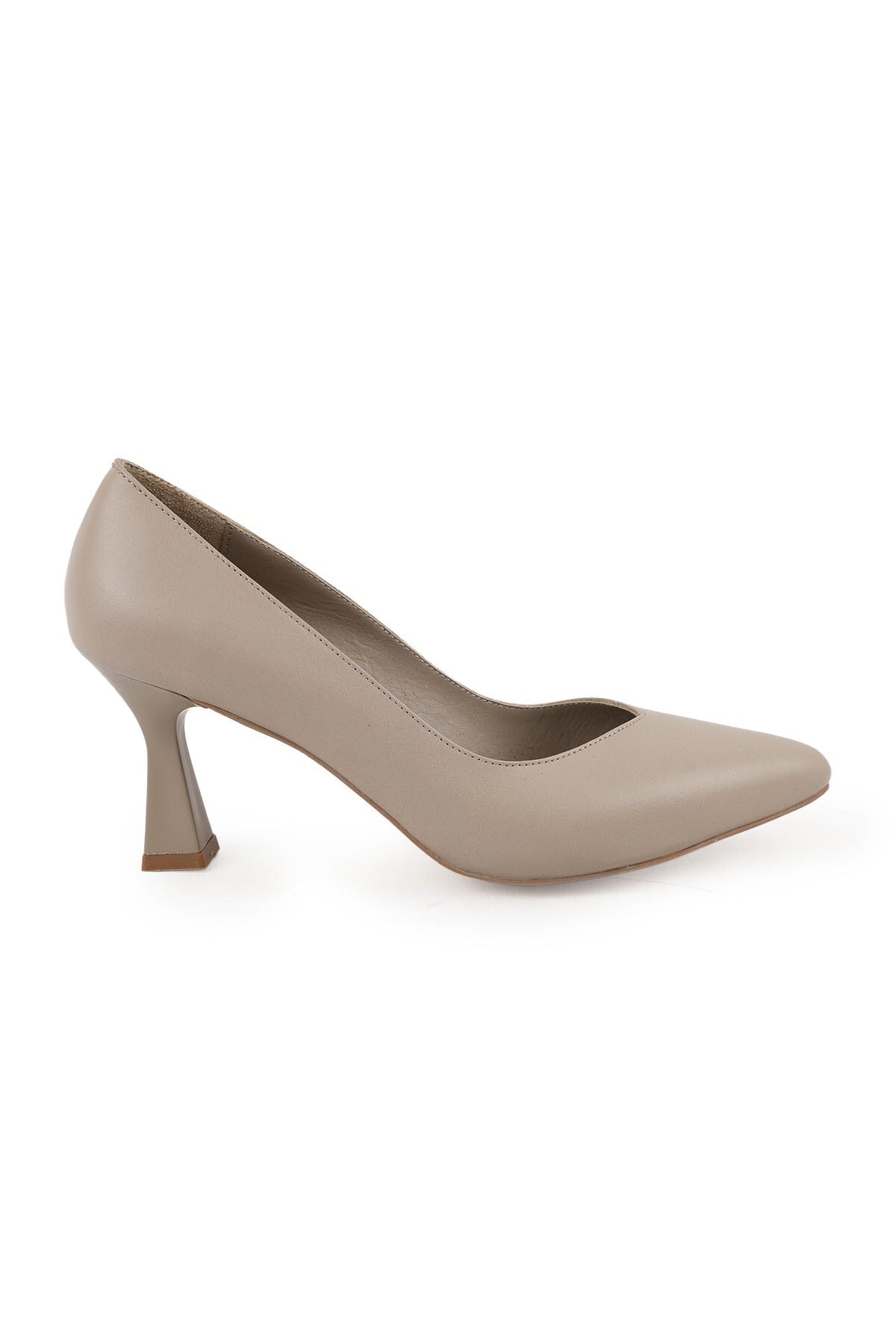Women's Classic Heeled Shoes Goblet Heel Pointed Toe Matte Leather Slip-On L068.1109 - MALLTURK