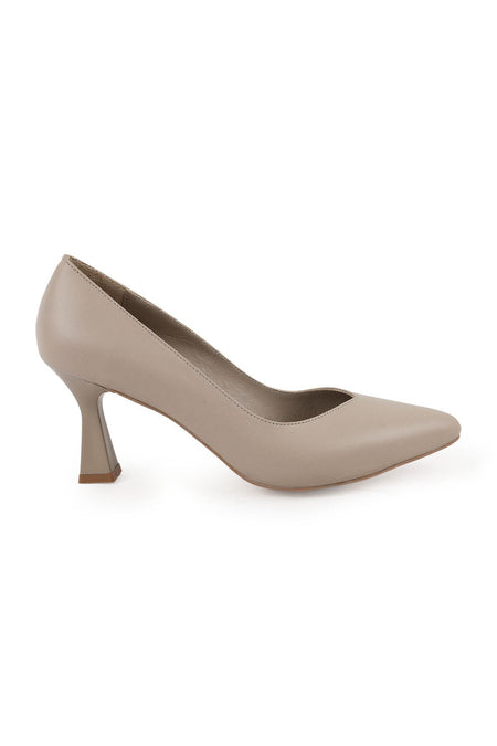 Women's Classic Heeled Shoes Goblet Heel Pointed Toe Matte Leather Slip-On L068.1109 - MALLTURK