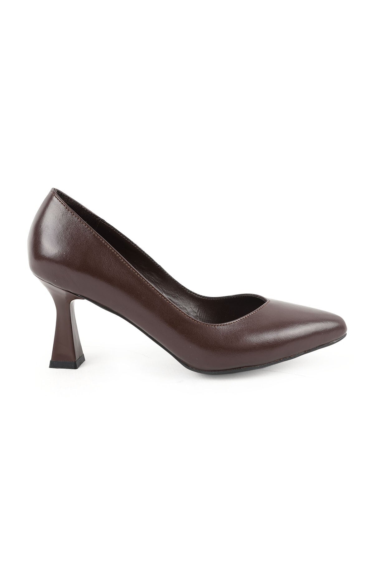 Women's Classic Heeled Shoes Goblet Heel Pointed Toe Matte Leather Slip-On L068.1109 - MALLTURK