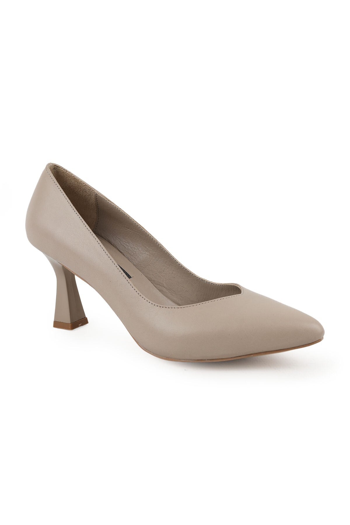 Women's Classic Heeled Shoes Goblet Heel Pointed Toe Matte Leather Slip-On L068.1109 - MALLTURK