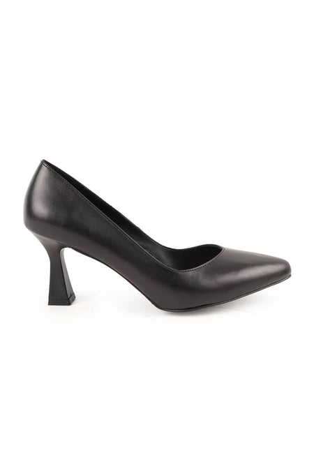 Women's Classic Heeled Shoes Goblet Heel Pointed Toe Matte Leather Slip-On L068.1109 - MALLTURK