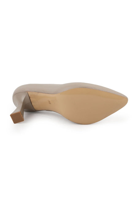Women's Classic Heeled Shoes Goblet Heel Pointed Toe Matte Leather Slip-On L068.1109 - MALLTURK