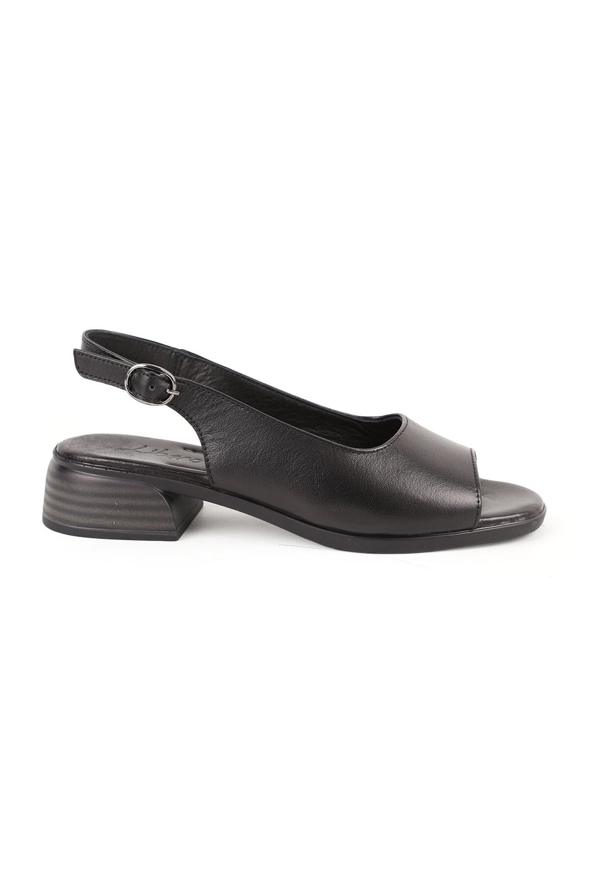 Women's Classic Heeled Shoes Open Toe Sling-Back Short Heeled Antique Leather L078.10218 - MALLTURK