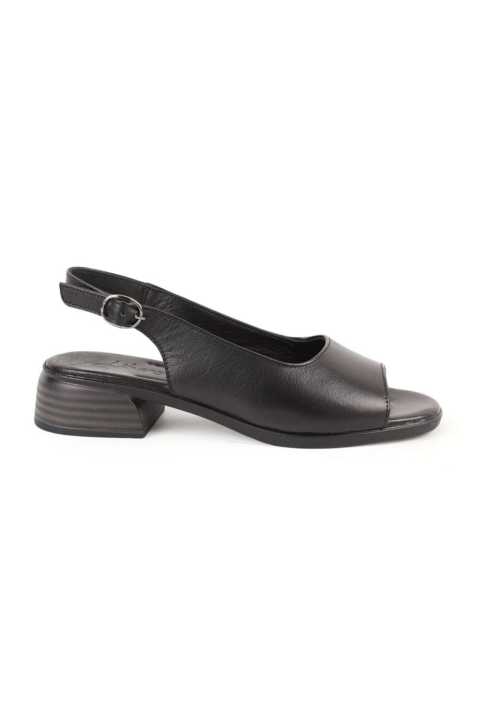 Women's Classic Heeled Shoes Open Toe Sling-Back Short Heeled Antique Leather L078.10218 - MALLTURK