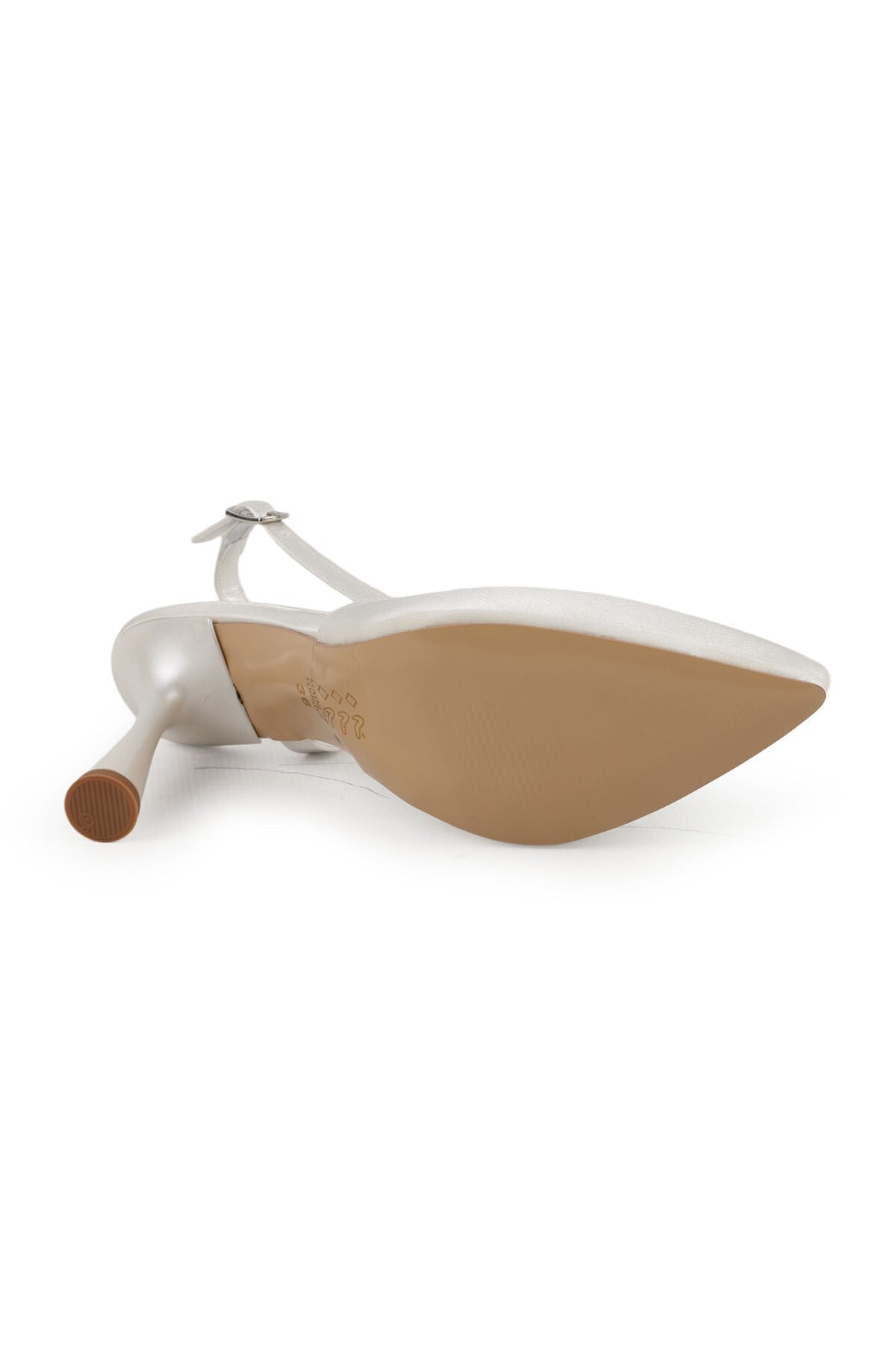 Women's Classic Heeled Shoes Satin Goblet Heeled Pointed Toe Slingback L067.122 - MALLTURK