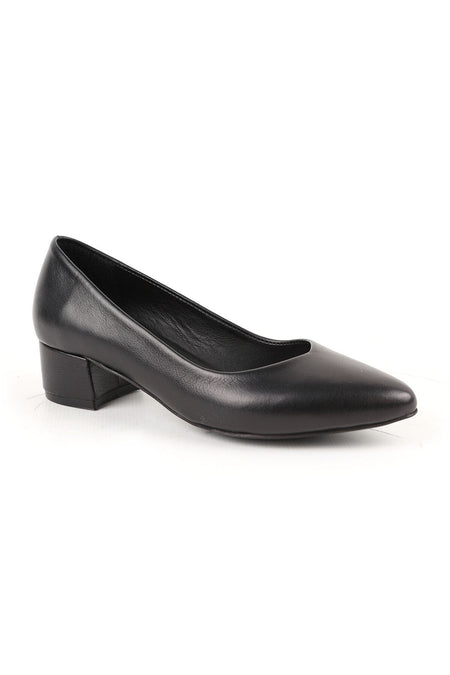 Women's Classic Heeled Shoes Short Heel Pointed Toe Matte Leather Slip-On L068.1105 - MALLTURK