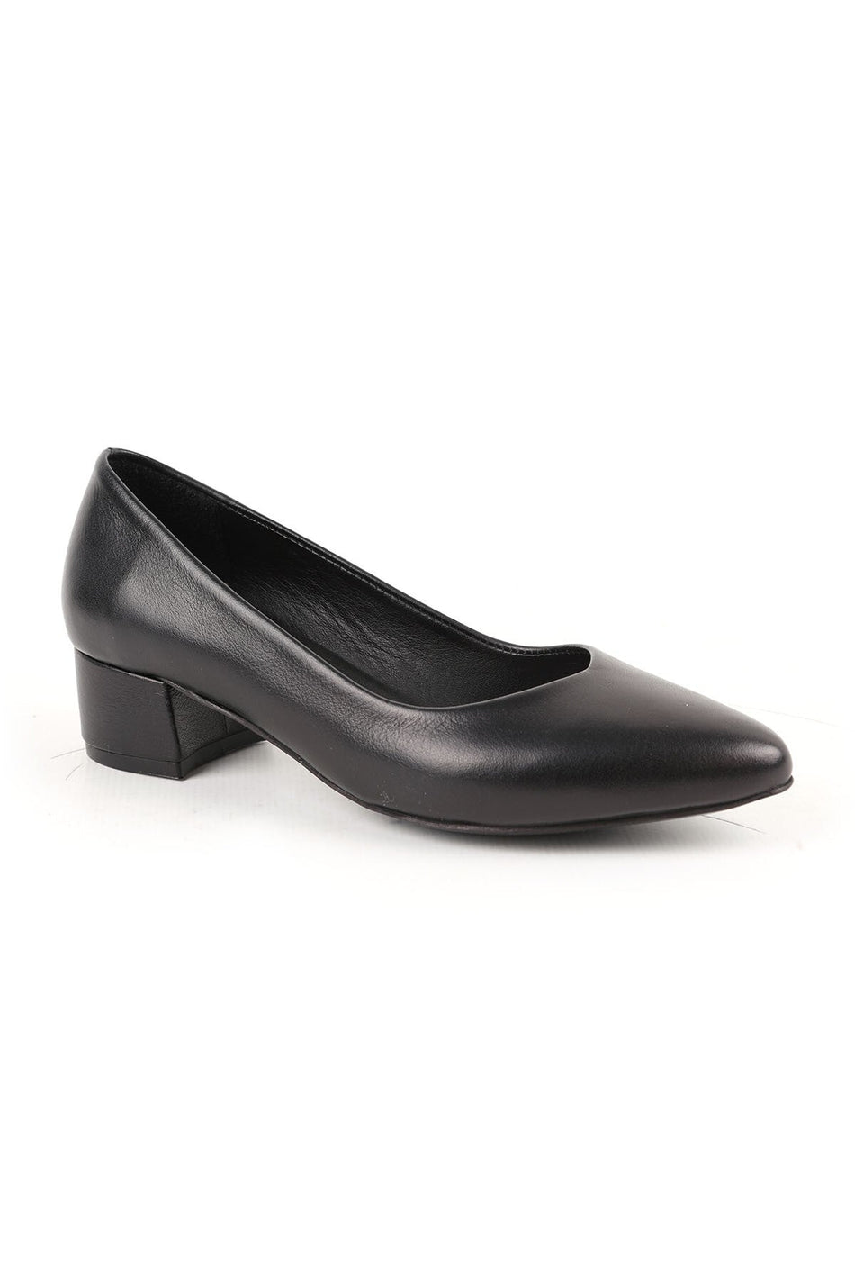 Women's Classic Heeled Shoes Short Heel Pointed Toe Matte Leather Slip-On L068.1105 - MALLTURK