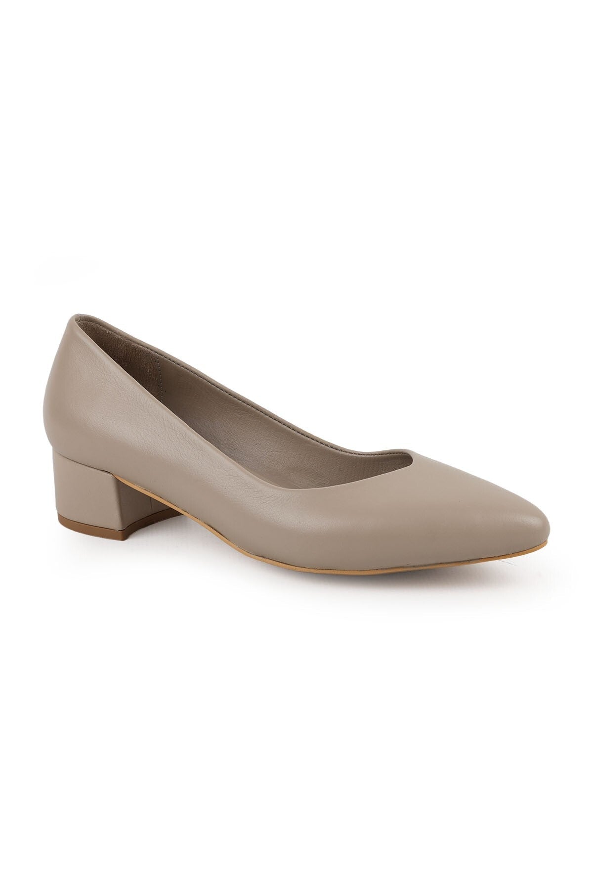 Women's Classic Heeled Shoes Short Heel Pointed Toe Matte Leather Slip-On L068.1105 - MALLTURK