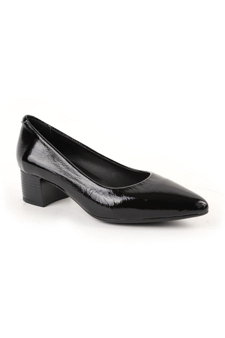 Women's Classic Heeled Shoes Short Heel Pointed Toe Shiny Patent Leather Slip-On L061.540 - MALLTURK