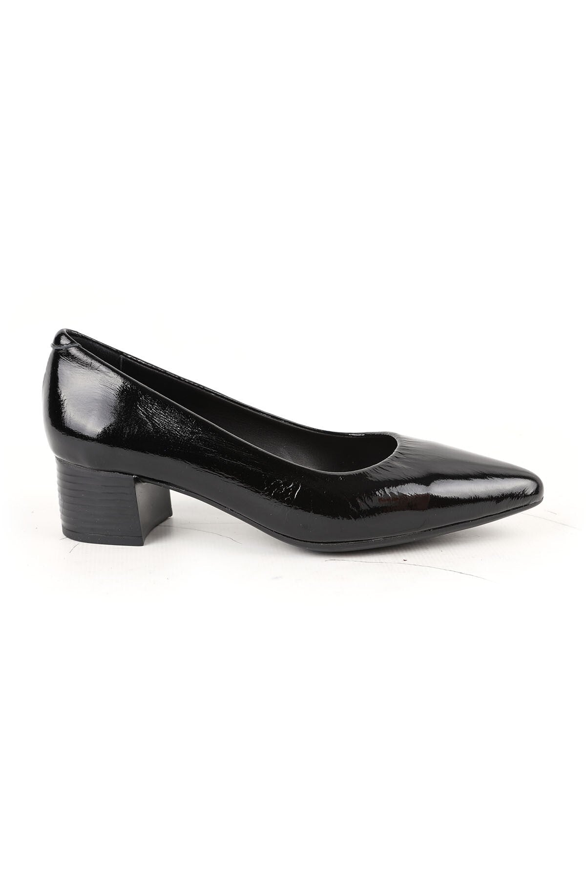 Women's Classic Heeled Shoes Short Heel Pointed Toe Shiny Patent Leather Slip-On L061.540 - MALLTURK