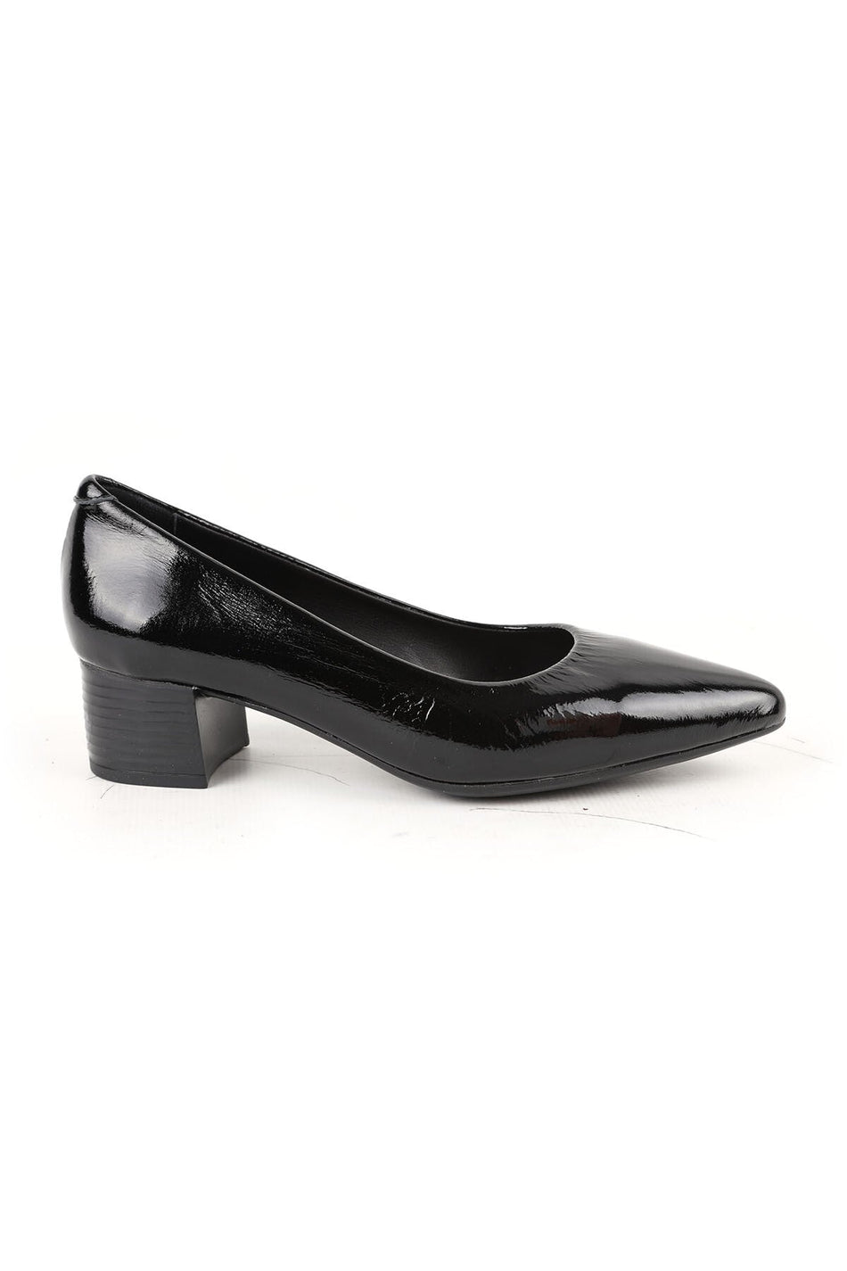 Women's Classic Heeled Shoes Short Heel Pointed Toe Shiny Patent Leather Slip-On L061.540 - MALLTURK