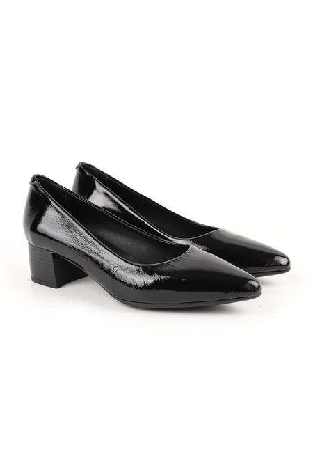 Women's Classic Heeled Shoes Short Heel Pointed Toe Shiny Patent Leather Slip-On L061.540 - MALLTURK