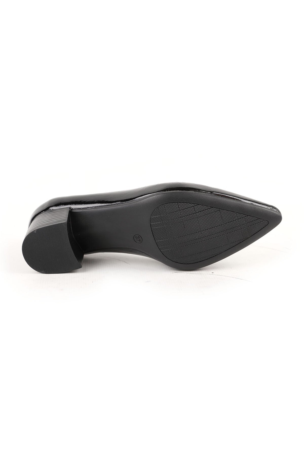 Women's Classic Heeled Shoes Short Heel Pointed Toe Shiny Patent Leather Slip-On L061.540 - MALLTURK