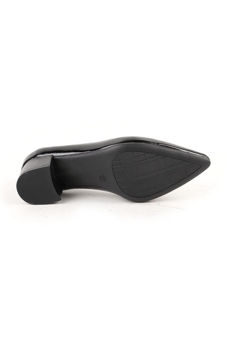 Women's Classic Heeled Shoes Short Heel Pointed Toe Shiny Patent Leather Slip-On L061.540 - MALLTURK