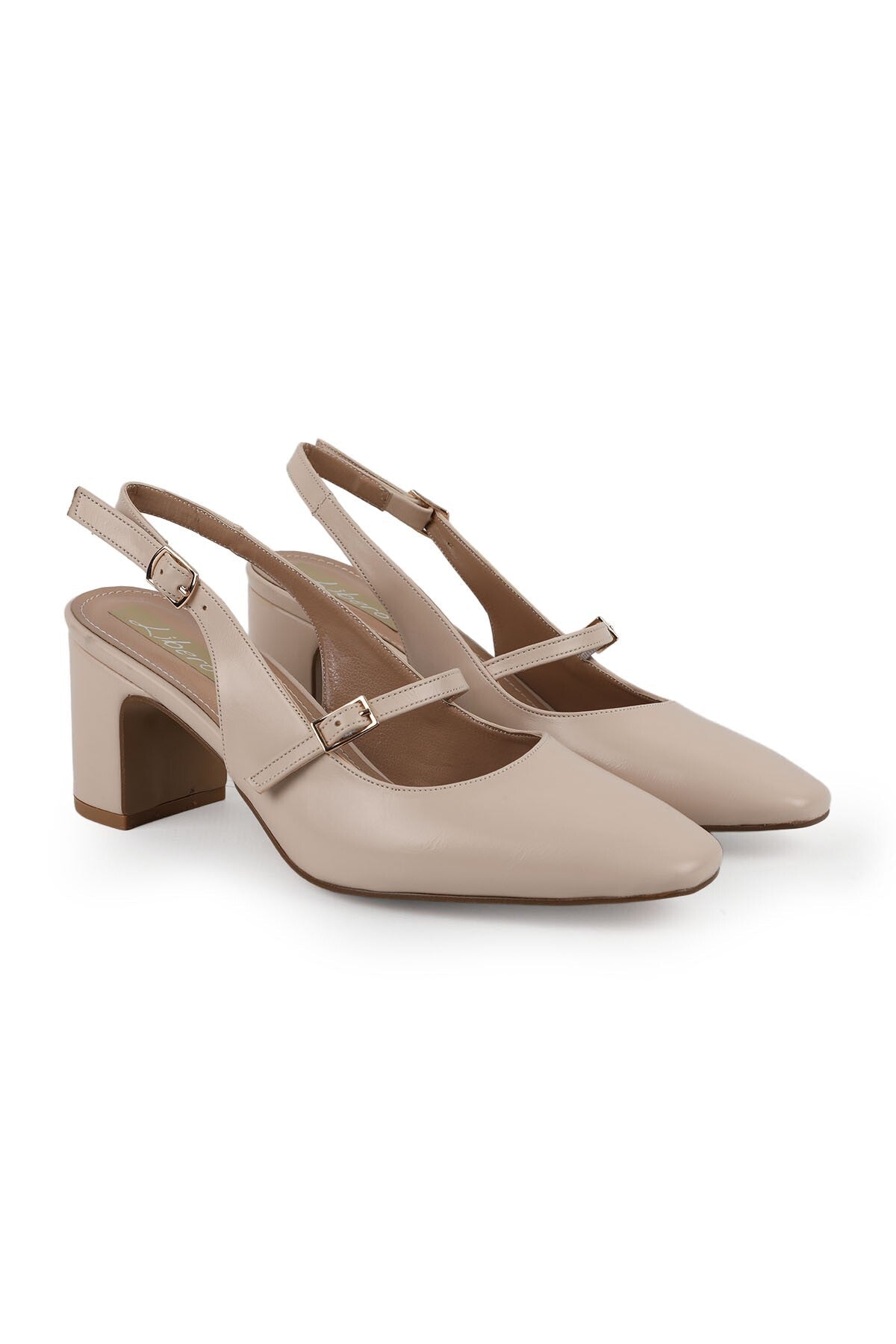 Women's Classic Heeled Shoes Thick Heel Banded Stylish Slingback Jurdan Sole L085.K6550 - MALLTURK