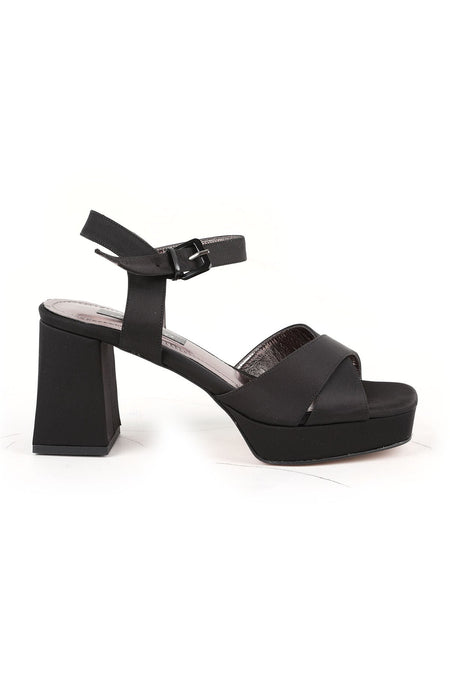 Women's Evening Dress Satin Cross-Strapped Platform Thick Heeled Evening Sandals L085.K99 - MALLTURK