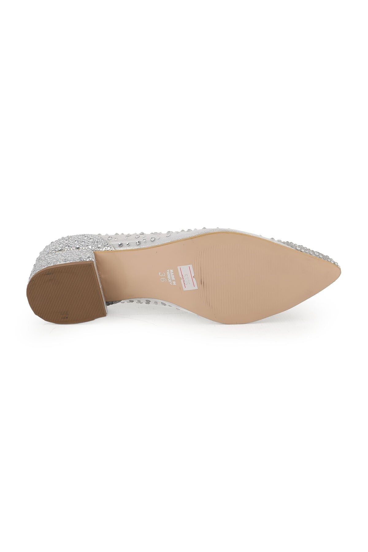 Women's Evening Dress Shoes with Stone Mesh and Pointed Toe, Short Heeled L047.5335 - MALLTURK