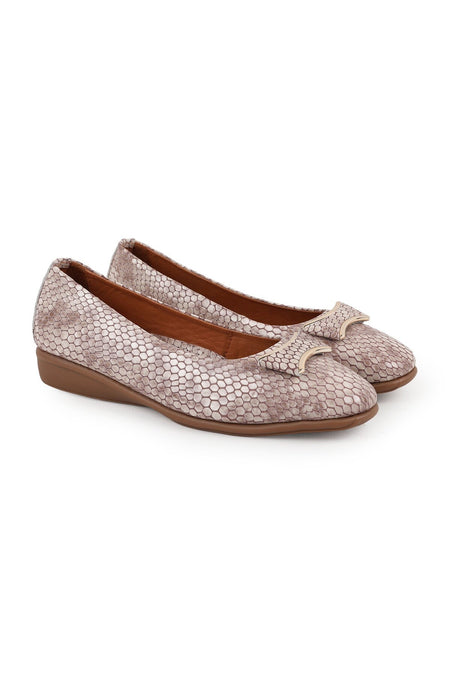 Women's Flat Mother Shoes Snake Printed Faux Leather Buckle Slip-On L031.25142233 - MALLTURK