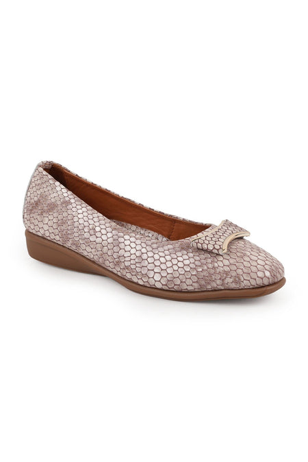 Women's Flat Mother Shoes Snake Printed Faux Leather Buckle Slip-On L031.25142233 - MALLTURK