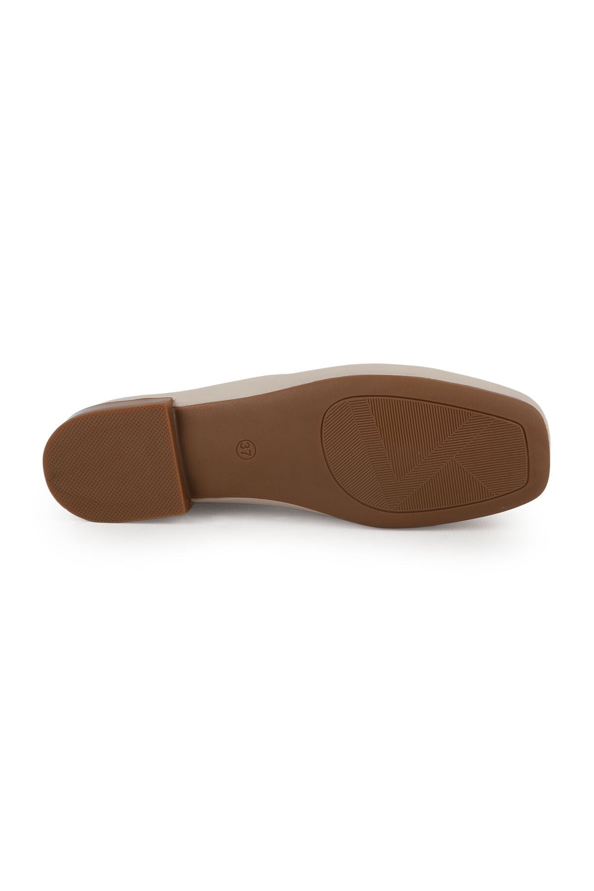 Women's Flat Shoes with Big Buckle Detail, Blunt Toe, Antique Look, Stylish, Daily Classic, Thermo Sole L081.25509 - MALLTURK