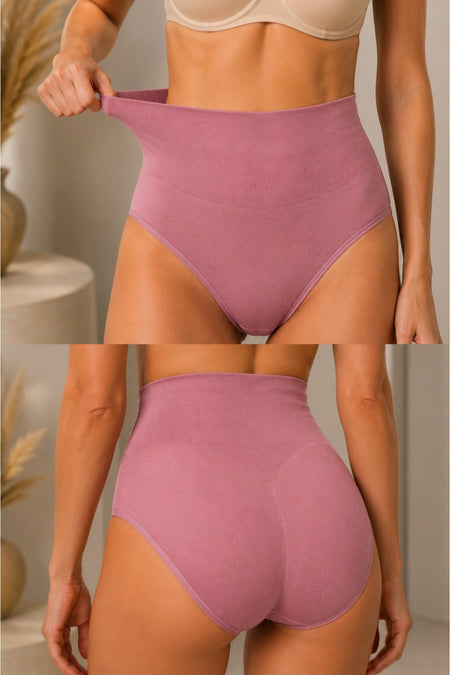 Women's Gathering High Waist Flexible 3-Piece Panties - MALLTURK