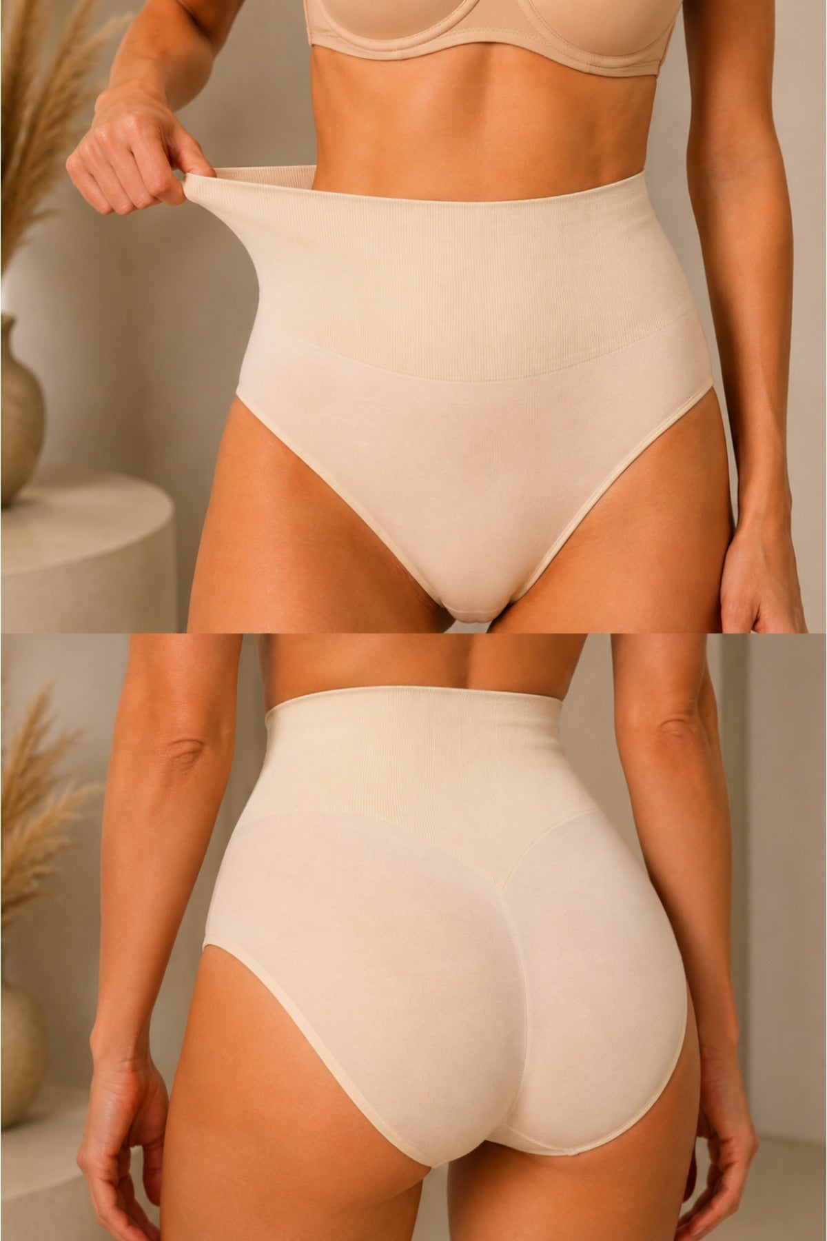 Women's Gathering High Waist Flexible 3-Piece Panties - MALLTURK