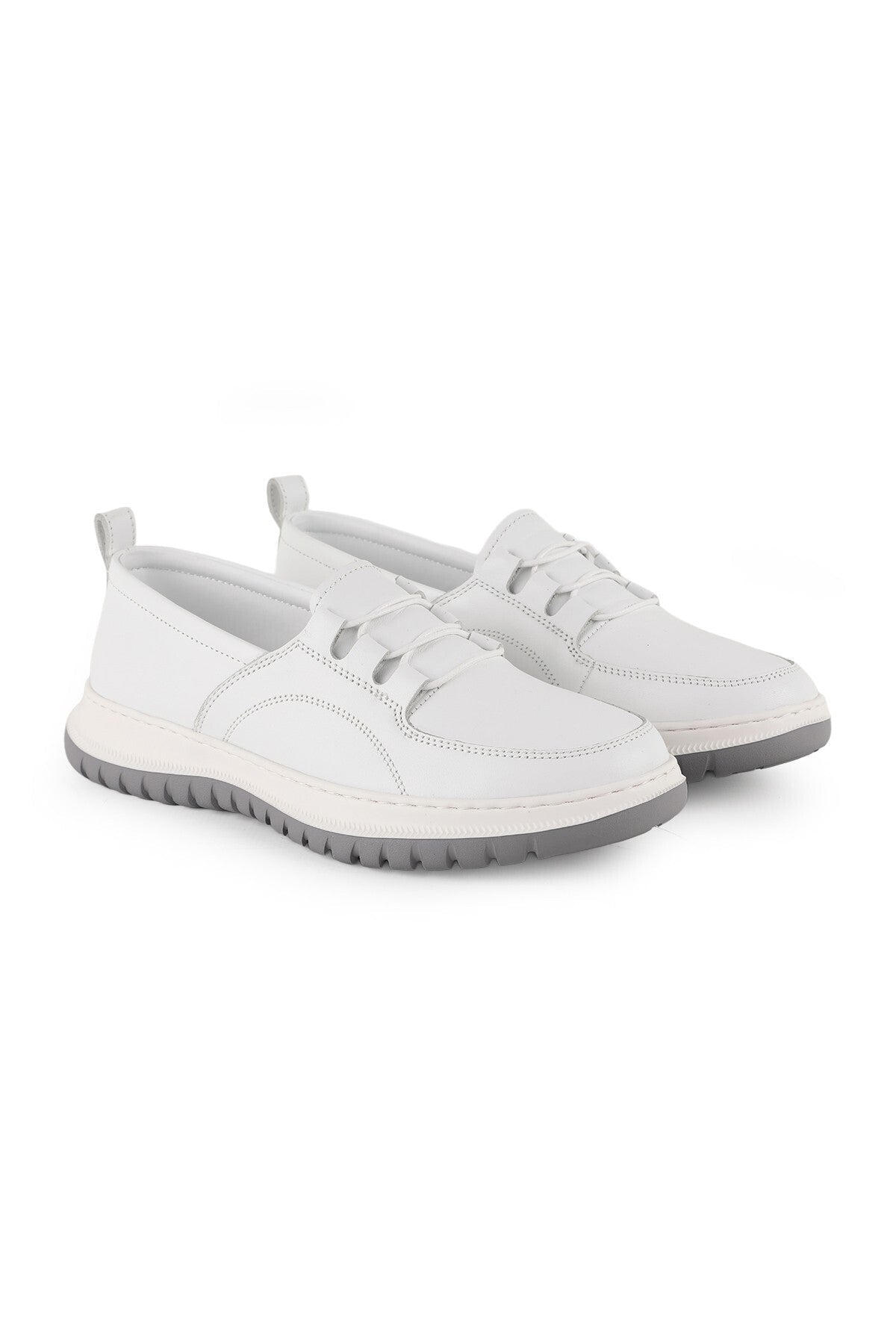 Women's Genuine Leather Casual Shoes Lightweight Eva Sole Lace-Up Comfort Casual Model Lz5908 - MALLTURK