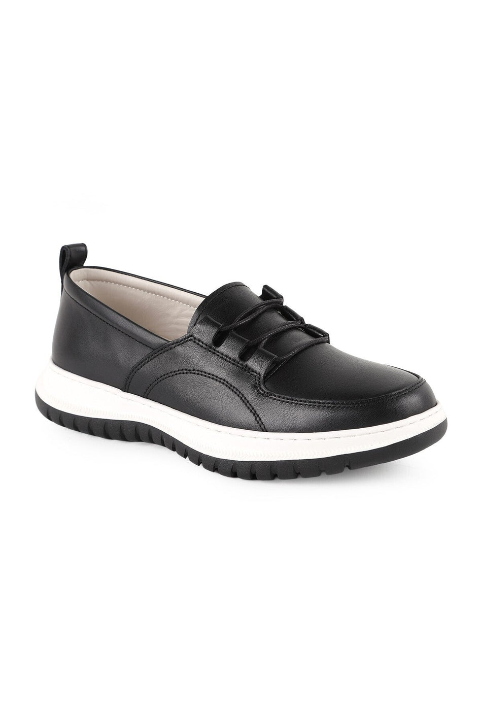 Women's Genuine Leather Casual Shoes Lightweight Eva Sole Lace-Up Comfort Casual Model Lz5908 - MALLTURK