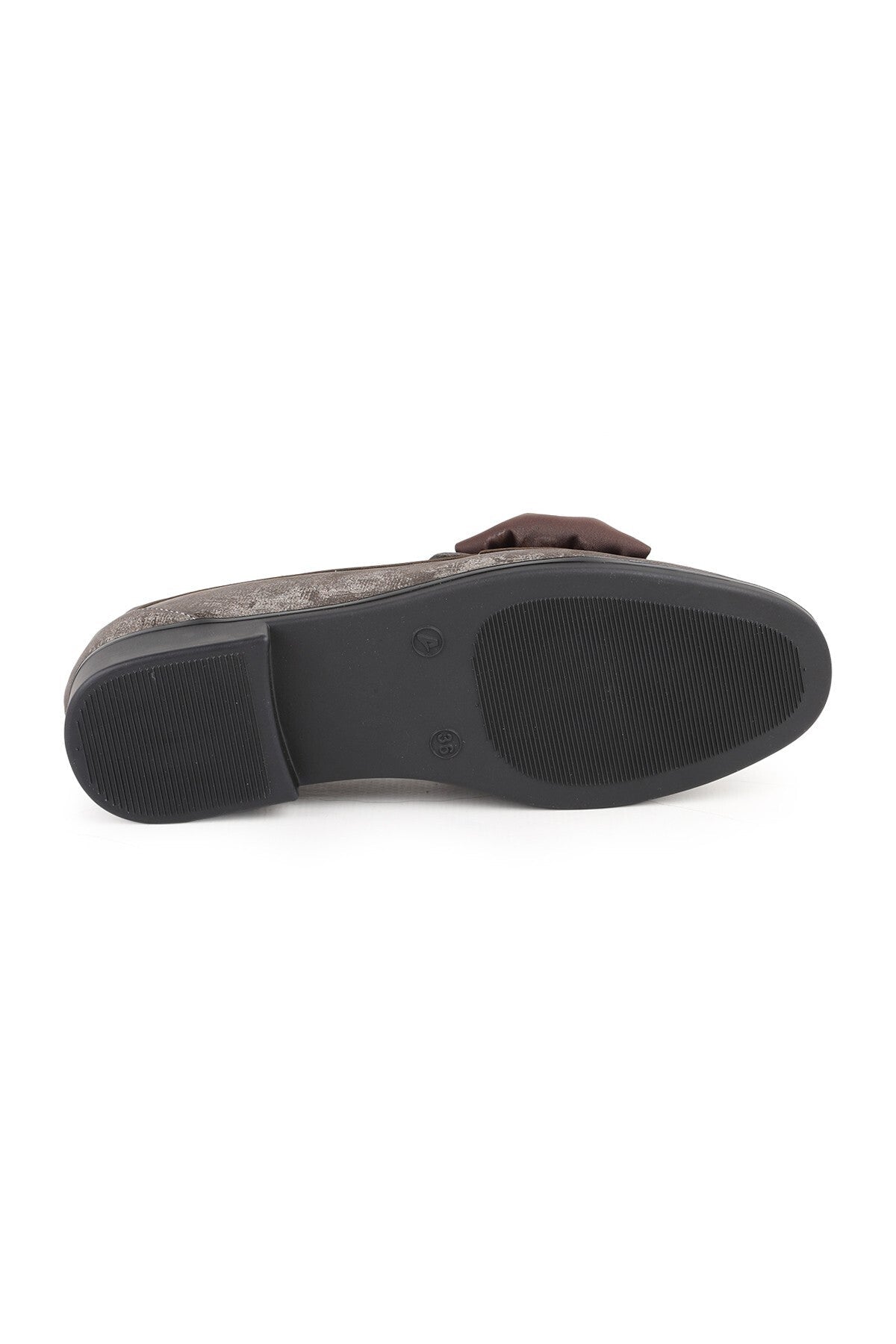 Women's Genuine Leather K029 Nubuck Loafer with Bow Detail and Tpu Sole - MALLTURK
