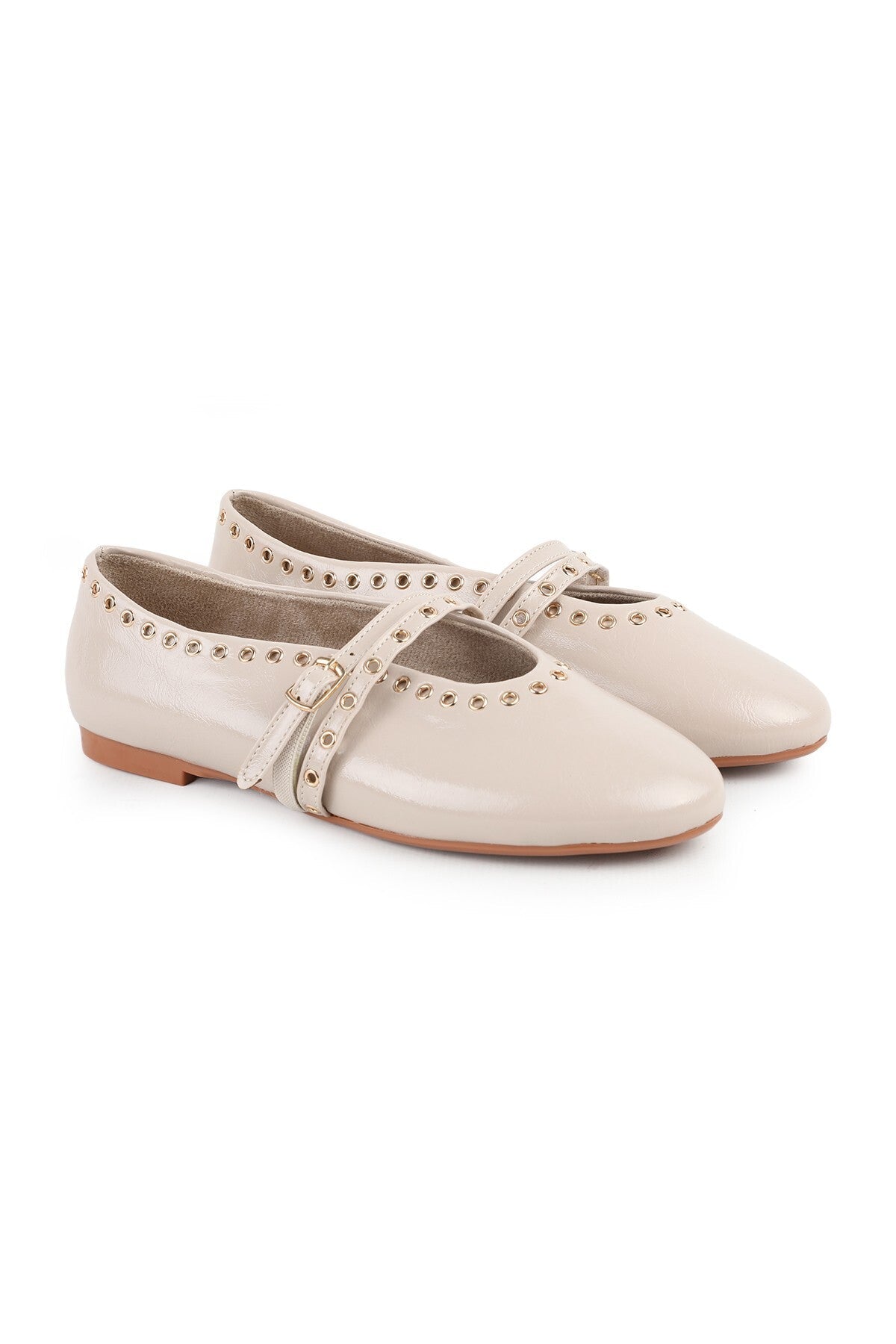 Women's Genuine Leather K1065 Patent Leather Casual Shoes with Buckle Detail and Tpu Sole - MALLTURK